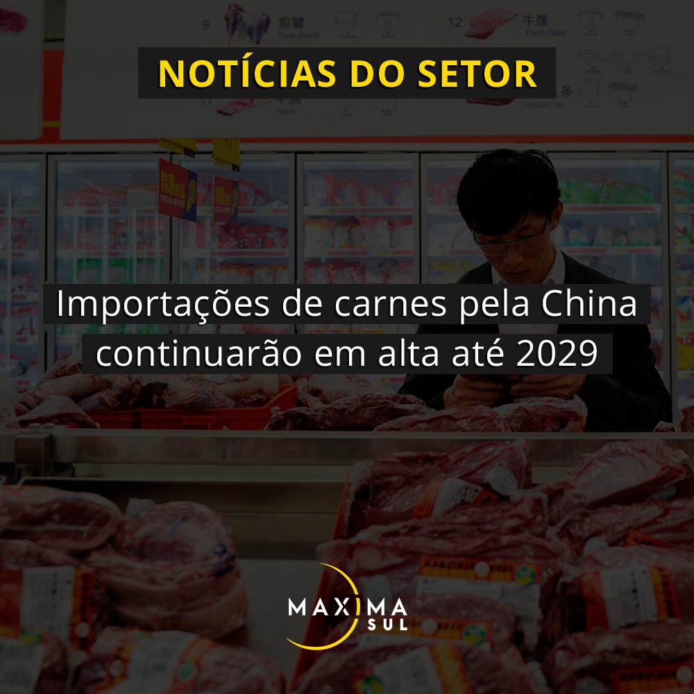 Importações de carnes pela China continuarão em alta até 2029